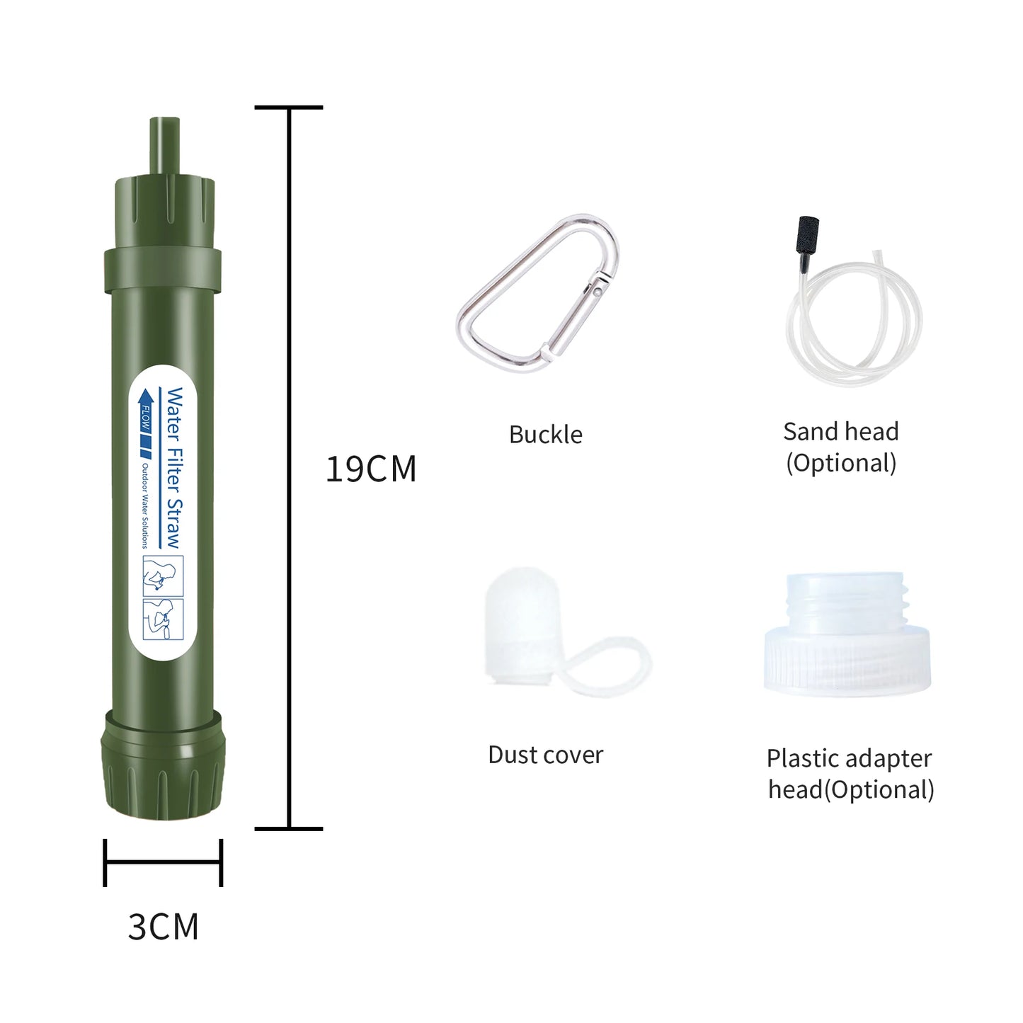 Portable Mini Survival Water Filter Straw Emergency Travel Camping Hiking Outdoor Water Filter Straw