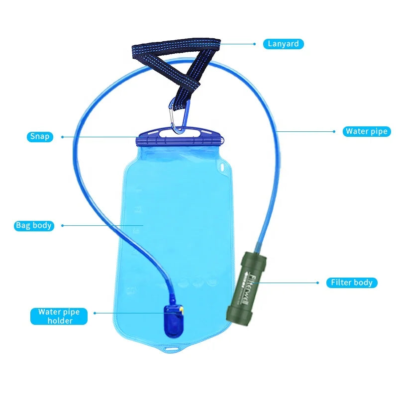 Water Filter Bag Outdoor Camping Hydration Bladder Water Filters Bag Outdoor Water Bladder