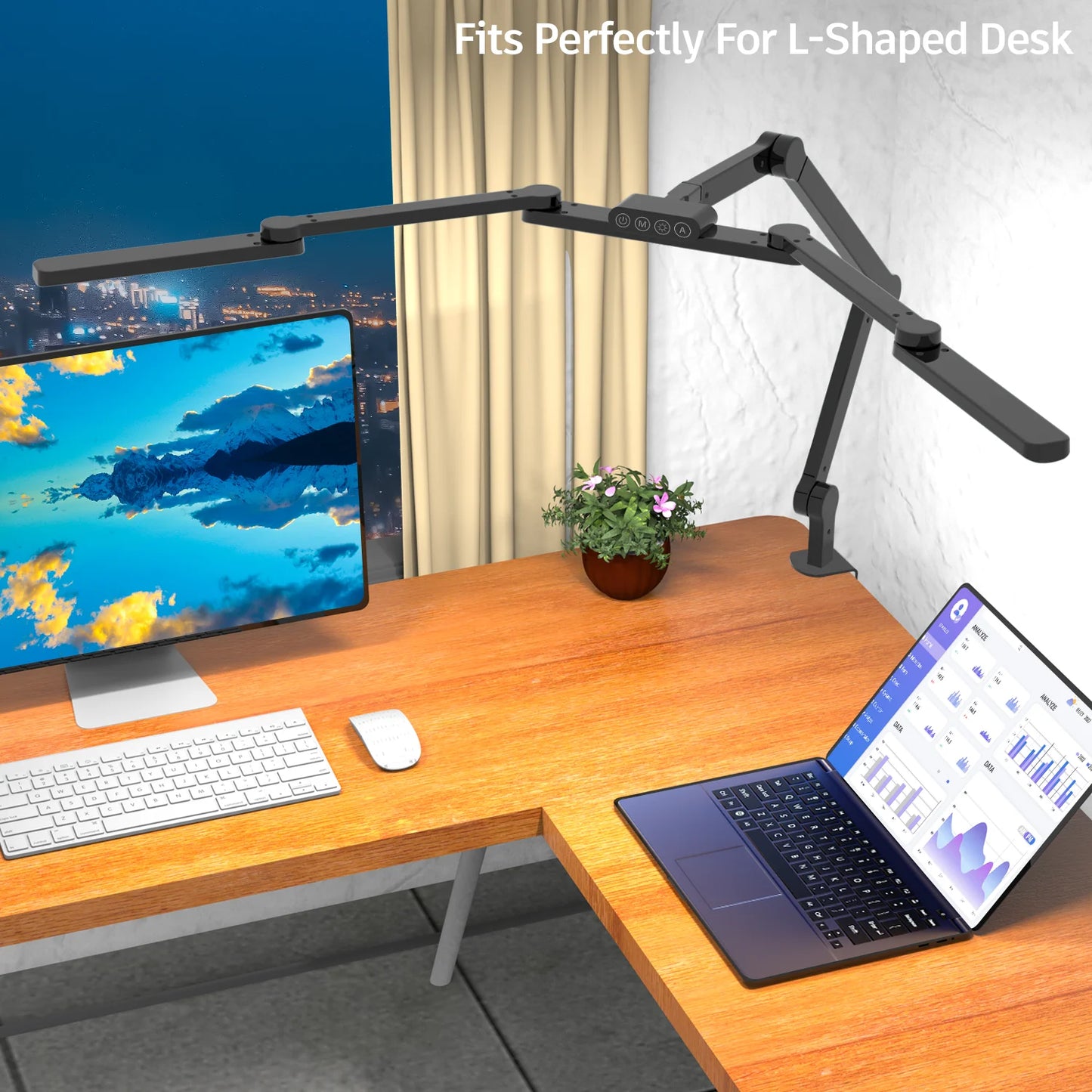 LED Desk Lamp for Home Office - 24W Bright Desk Light With Clamp Eye Caring Architect Task Light  Working Light Stand