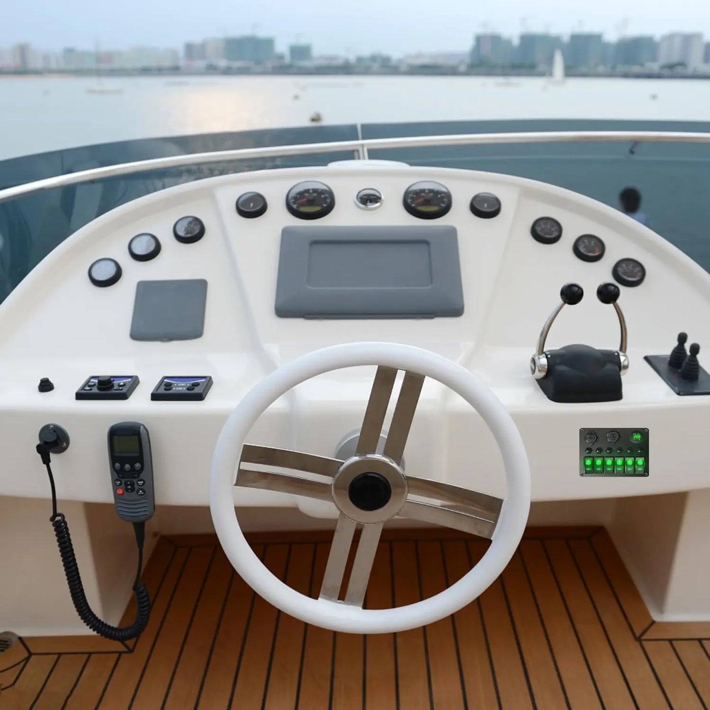 12 24V Circuit Control Combination LED Digital Voltmeter Dual USB Port Waterproof  Car Rocker Switch Panel for Boat Bus