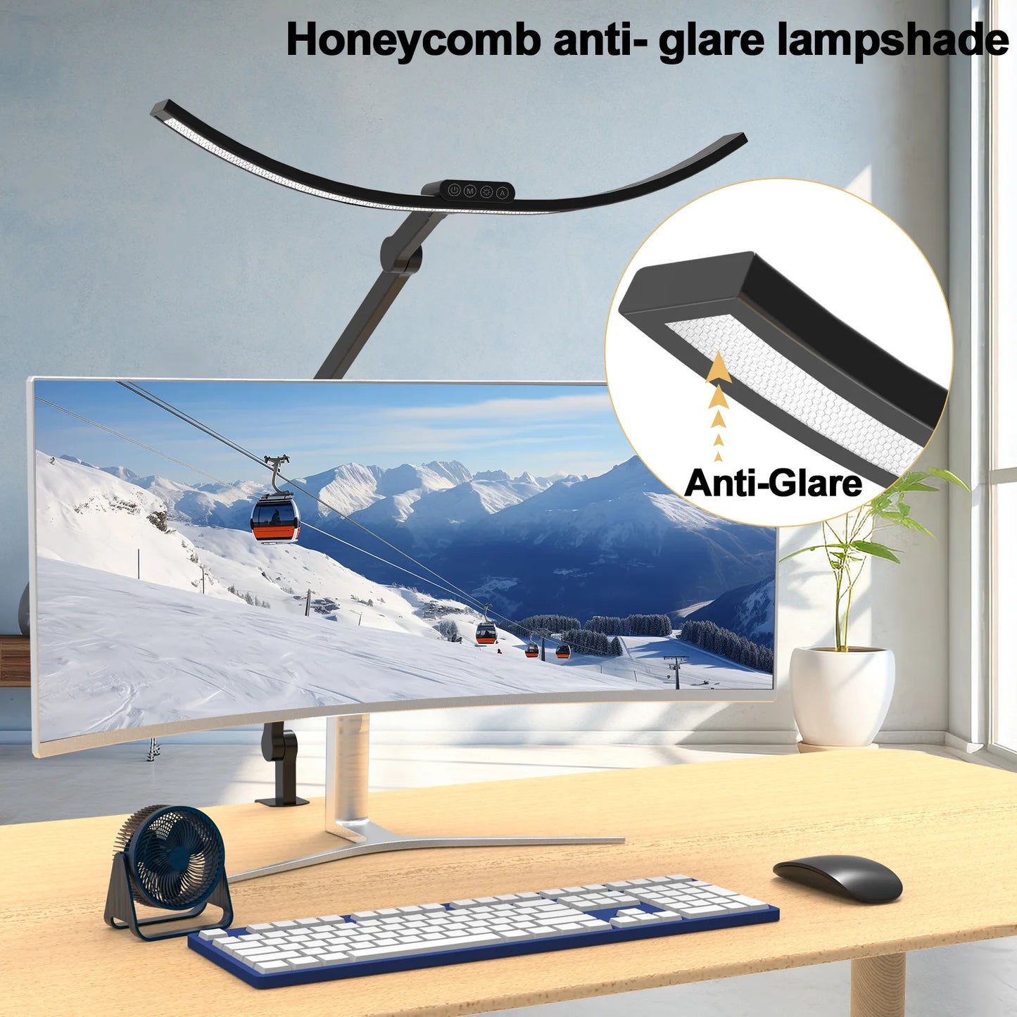 LED Desk Lamp with Clamp, Eye-Caring Clip Lights for Home Office, 3 Colors Full Brightness Bedroom Lamp Baby