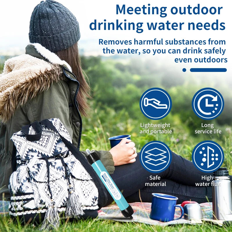 Filterwell Mini Backpack Camping Water Purifier Straw Personal Life Emergency Survival Portable Outdoor Water Filter Straw