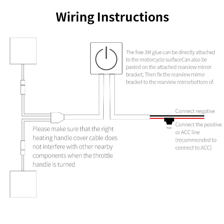 12V Electric Heating Pad Motorcycle Handlebar Grips Heated Cover with Heat Element for Bike Body Systems