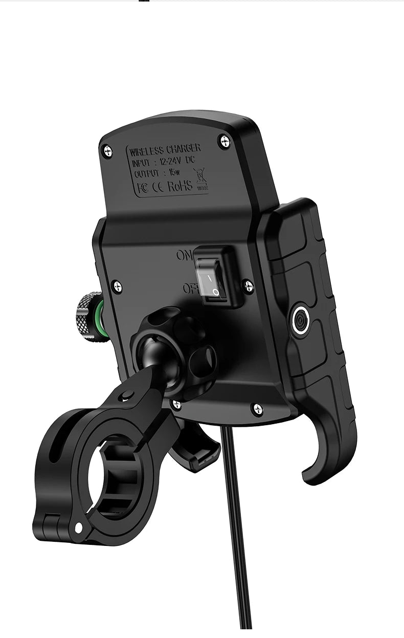 Waterproof Motorcycle Wireless Charger Phone Mount for Handlebar Electric Bike Rear Mirror Phone Holder With Charging