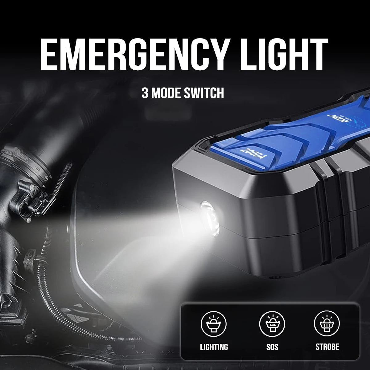 UltraSafe Fit Extreme Temperatures Multi Function 2000A Battery Jump Starter for Vehicles Car