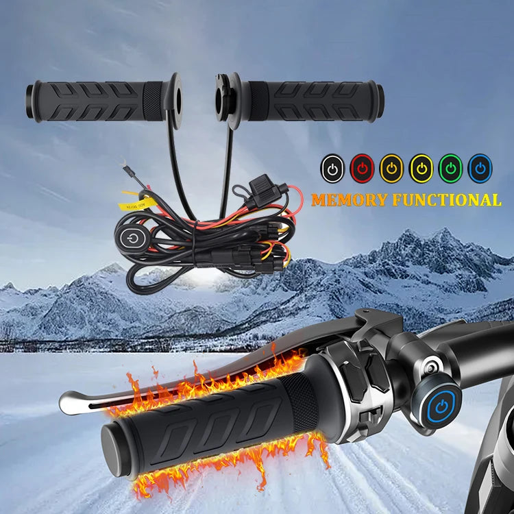Winter Heated Handlebar 5+1 Gear Motorcycle Electric Heating Grip with Memory Function