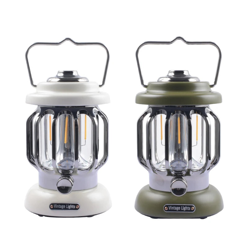 JUJINGYANG Outdoor Portable Waterproof Rechargeable LED Retro Portable Camping Light