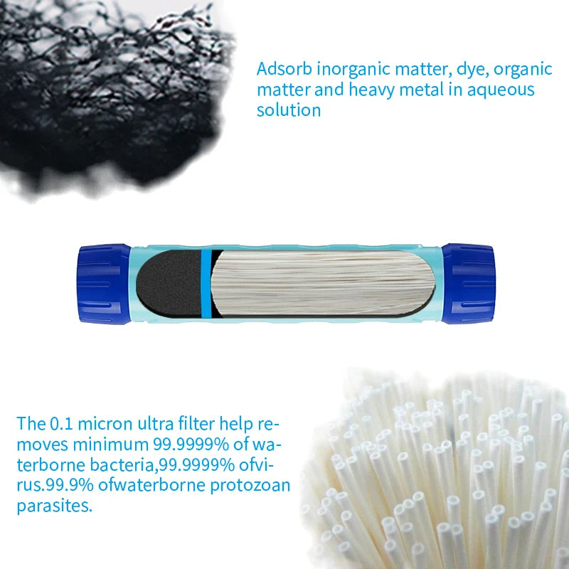 Filterwell Stainless Steel  Water Purifier Bottle Life Water Filter Bottle With Filter Straw