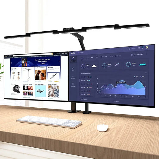 Table Lamp for Study Desk Dimmable Led Desk Lamp with Touch Control Office Swing Arm Desk Lamp with Clamp for Monitor