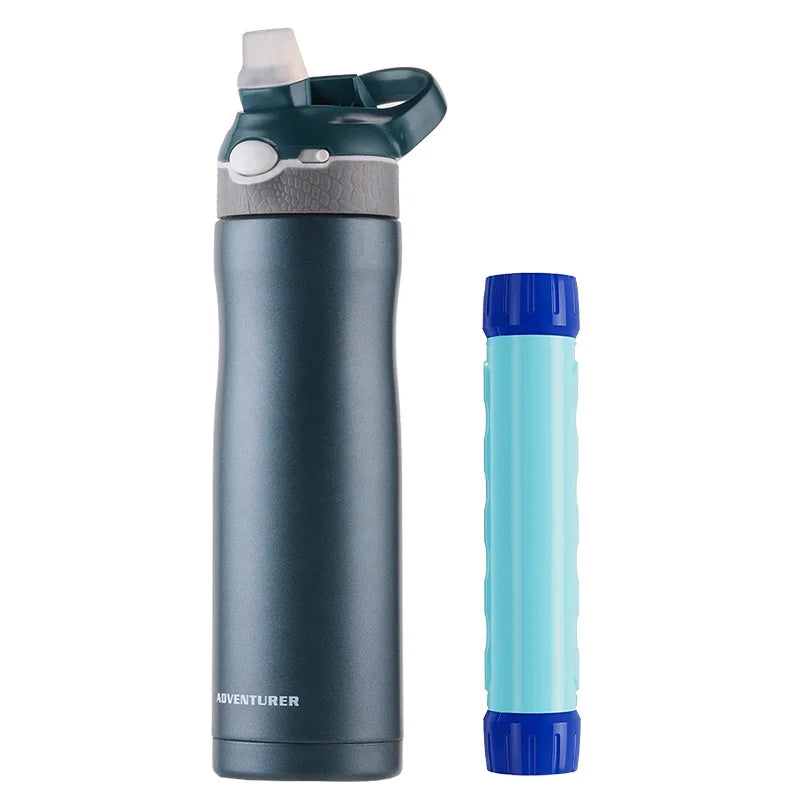 Filterwell Stainless Steel  Water Purifier Bottle Life Water Filter Bottle With Filter Straw