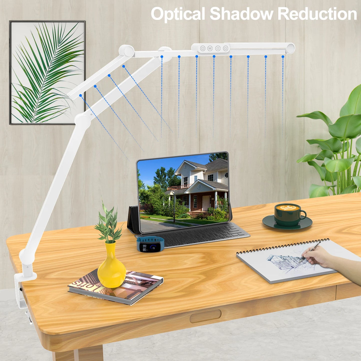 LED Desk Lamp With Clamp, Eye-Caring Clip on Lights for Home Office Lamp Led Bedside Table Lamp With Desk Led Light
