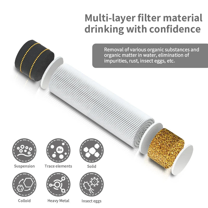 Filterwell UF Membrane KDF Mini Camping Water Filter Hiking Survival Travel Personal Portable Life Outdoor Water Filter Straw