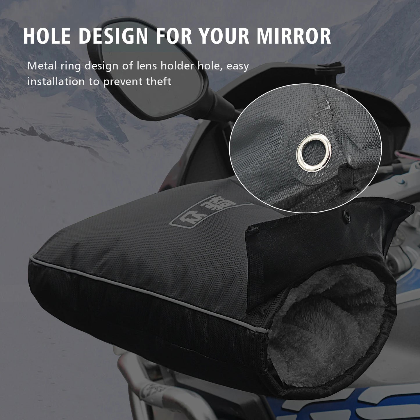 Waterproof and Windproof Motorcycle Hand Muffs Scooter Handlebar Gloves Cover Warmer for Comfort and Protection