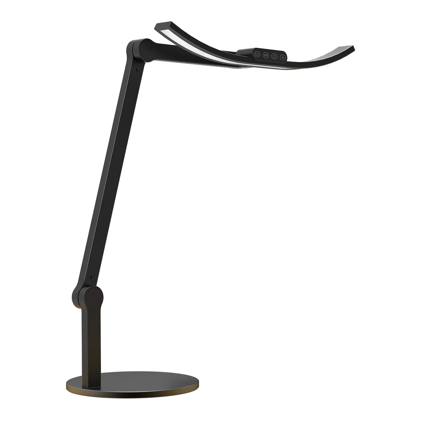 Curved LED Desk Lamp with Round Base Architect Desk Light Flexible Table Bedside Lamp for Reading Study