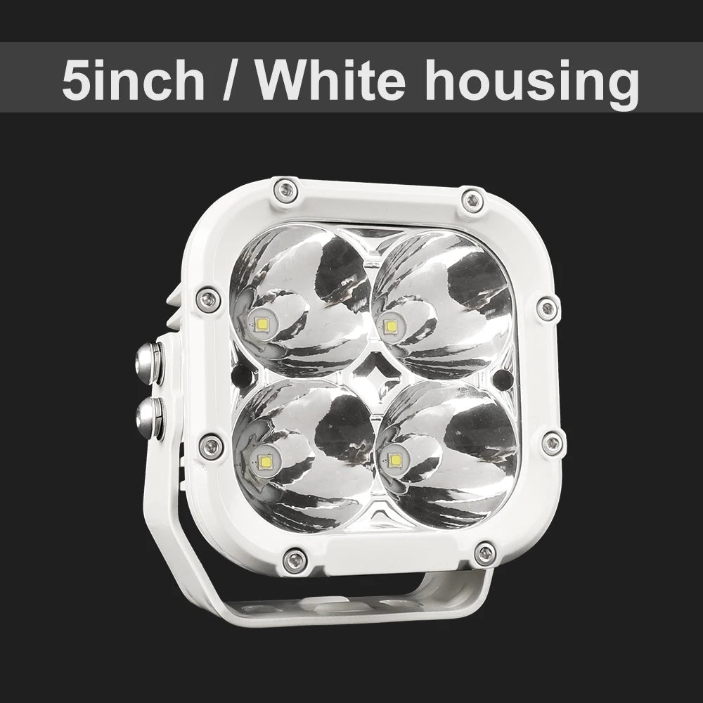 White Housing IP68 Waterproof Auxiliary Led Driving Light High Chip Off Road Truck 40W Mini Led Work Lights
