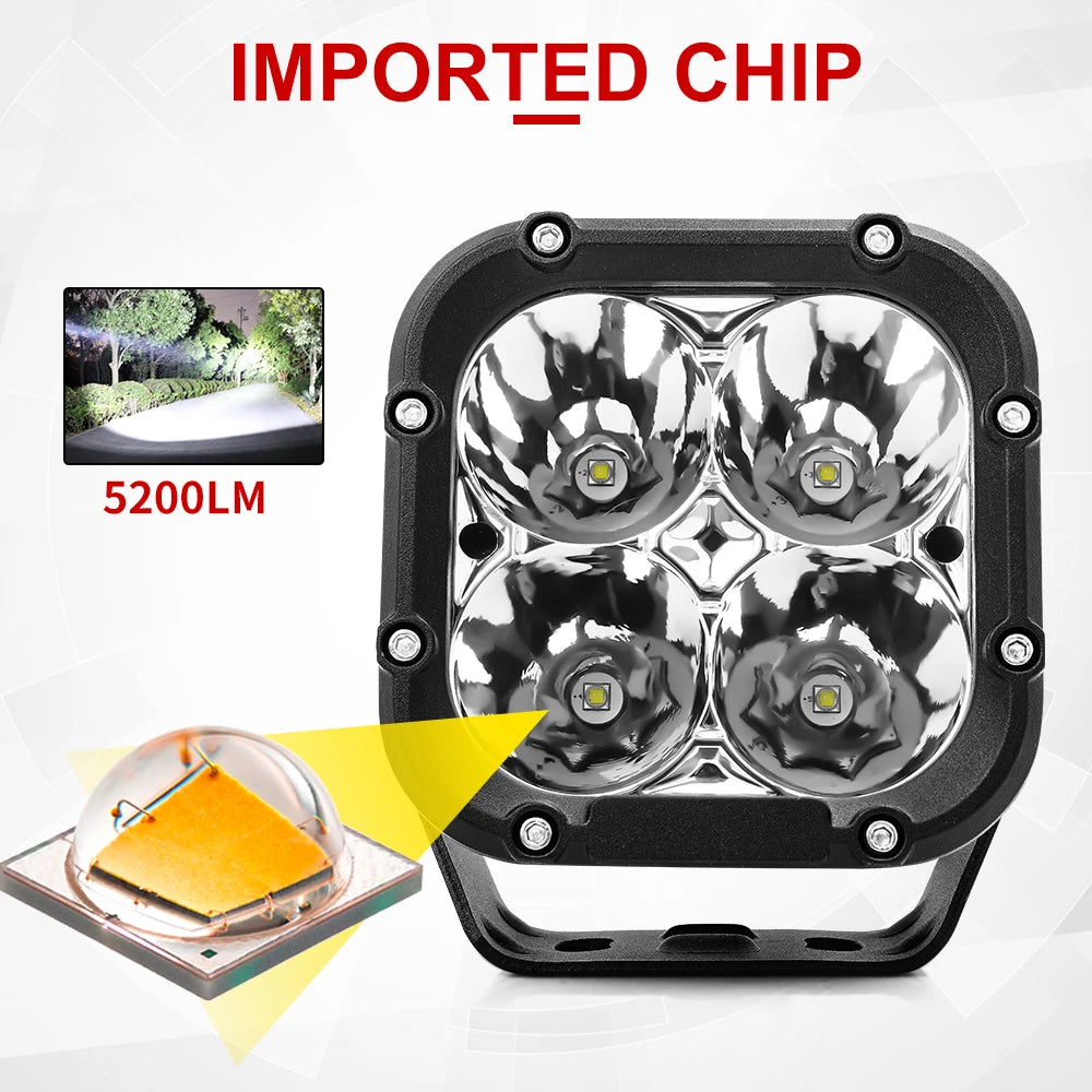 White Housing IP68 Waterproof Auxiliary Led Driving Light High Chip Off Road Truck 40W Mini Led Work Lights