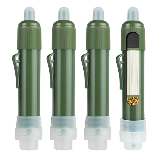 Filterwell 4Pieces KDF UF Membrane Outdoor Camping Mini Portable Personal Water Filtration System Water Filter Straw