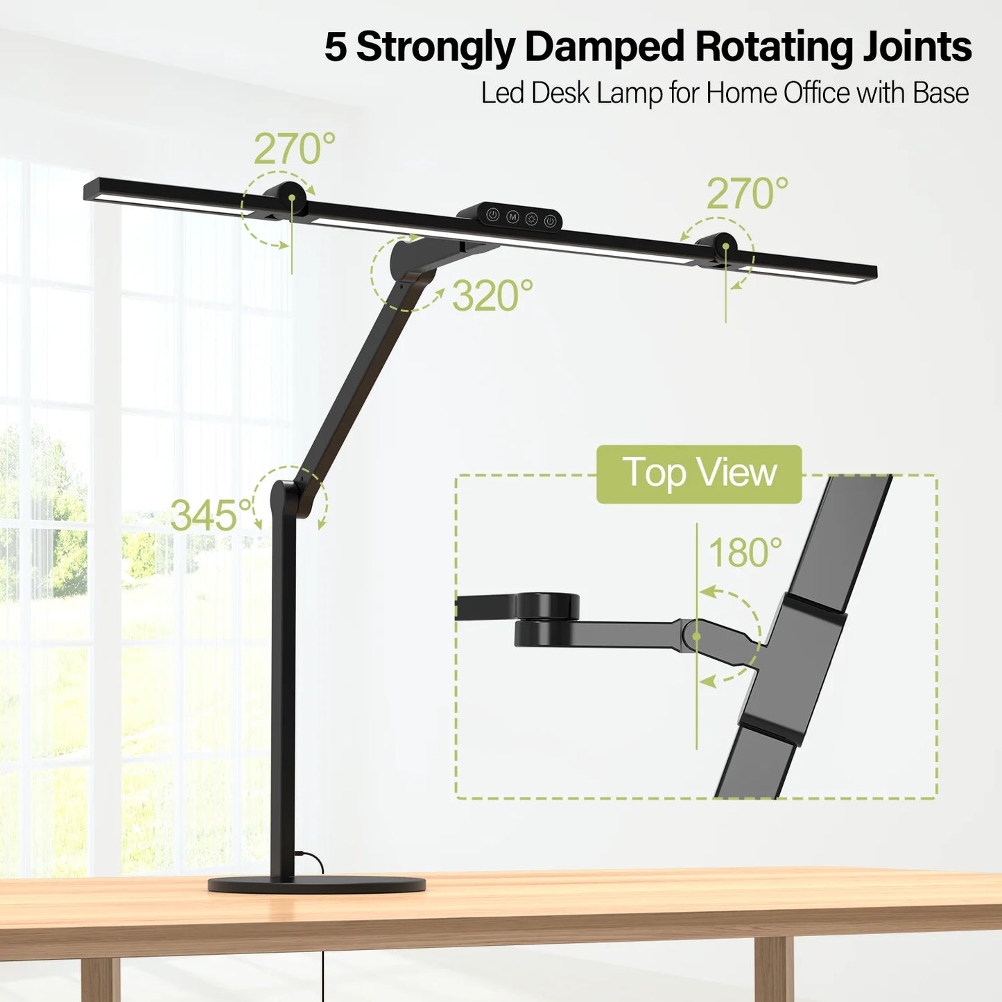 Modern Architect Desk Lamp, Desk Lamp Led Brightness Adjustable With Stepless Dimming