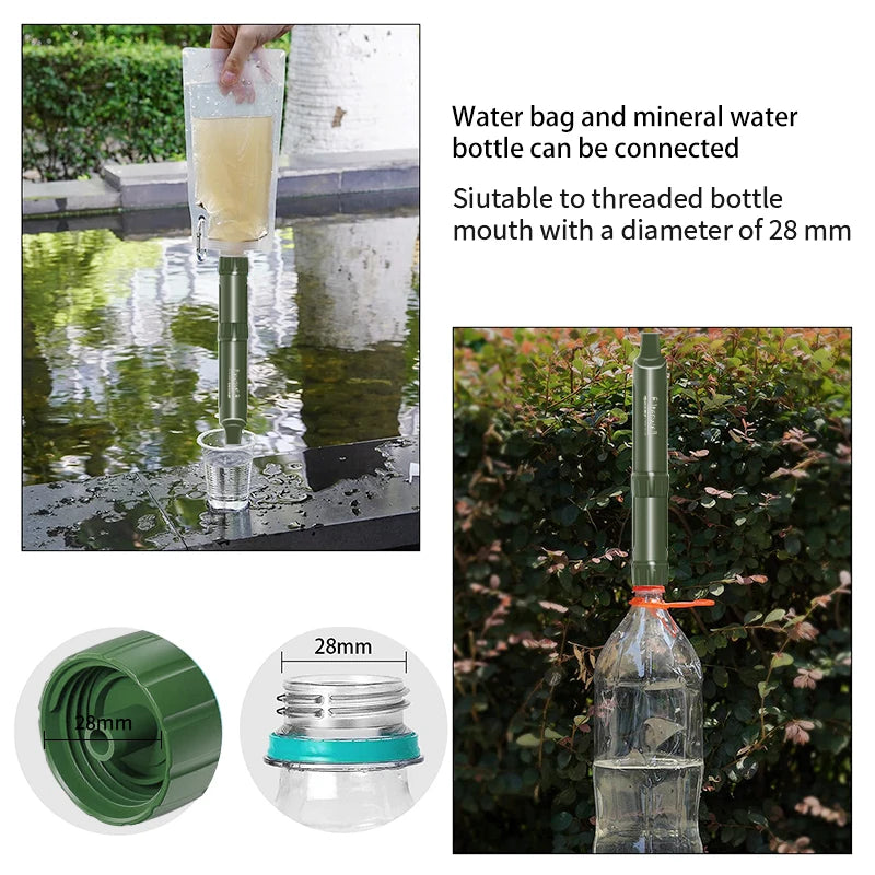 Filterwell Personal Hiking Outdoor Survival Emergency Portable Camping Pump Life Water Filter Straw