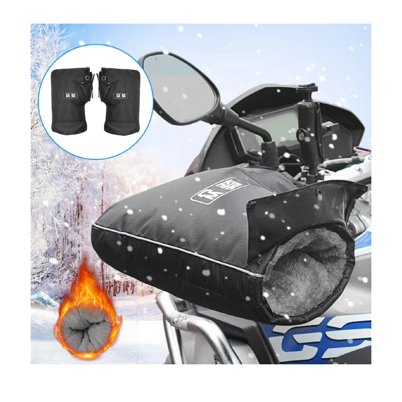 Waterproof and Windproof Motorcycle Hand Muffs Scooter Handlebar Gloves Cover Warmer for Comfort and Protection