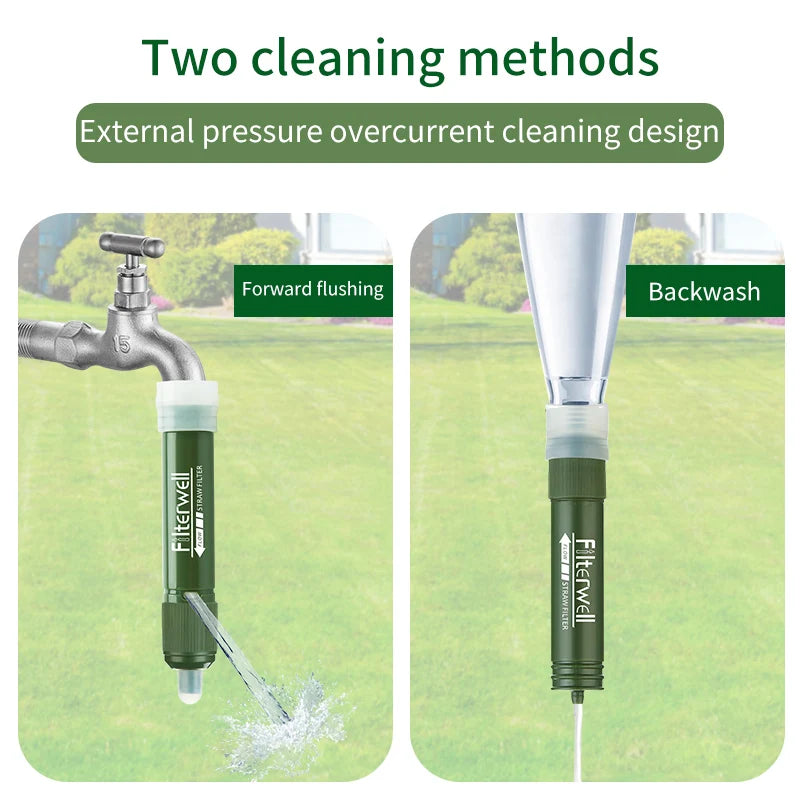 Filterwell 4PCS Mini Personal Hiking Portable Personal Emergency Life Outdoor Survival Water Filter Straw