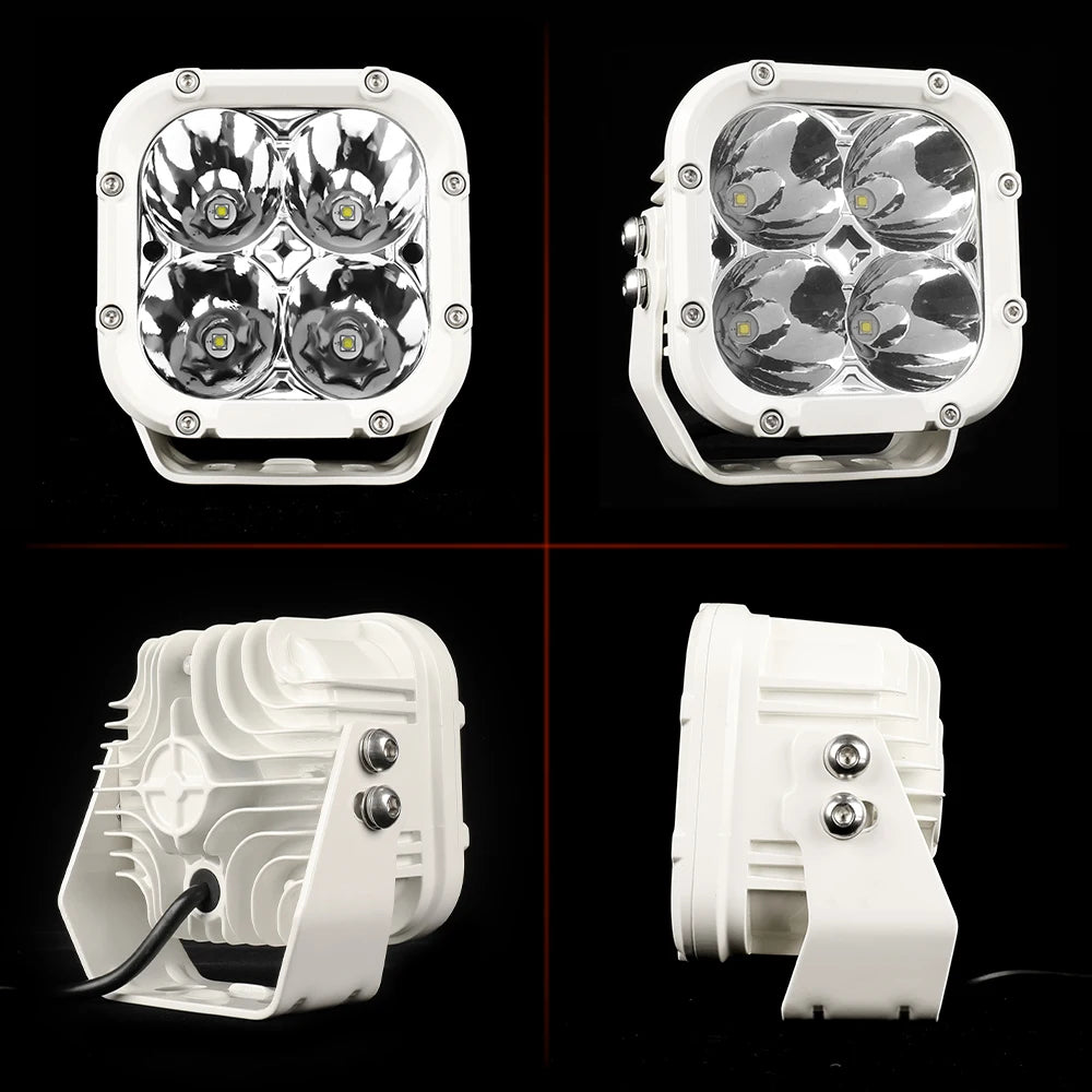 White Housing IP68 Waterproof Auxiliary Led Driving Light High Chip Off Road Truck 40W Mini Led Work Lights