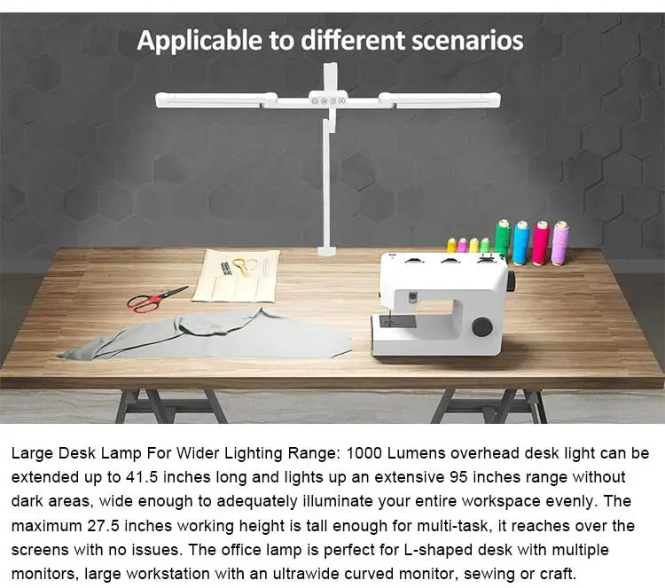 Luxury Office Home Hotel Reading Room Design Monitor Desktop Screen Swing Arm Metal Led Desk Lamp Table Light
