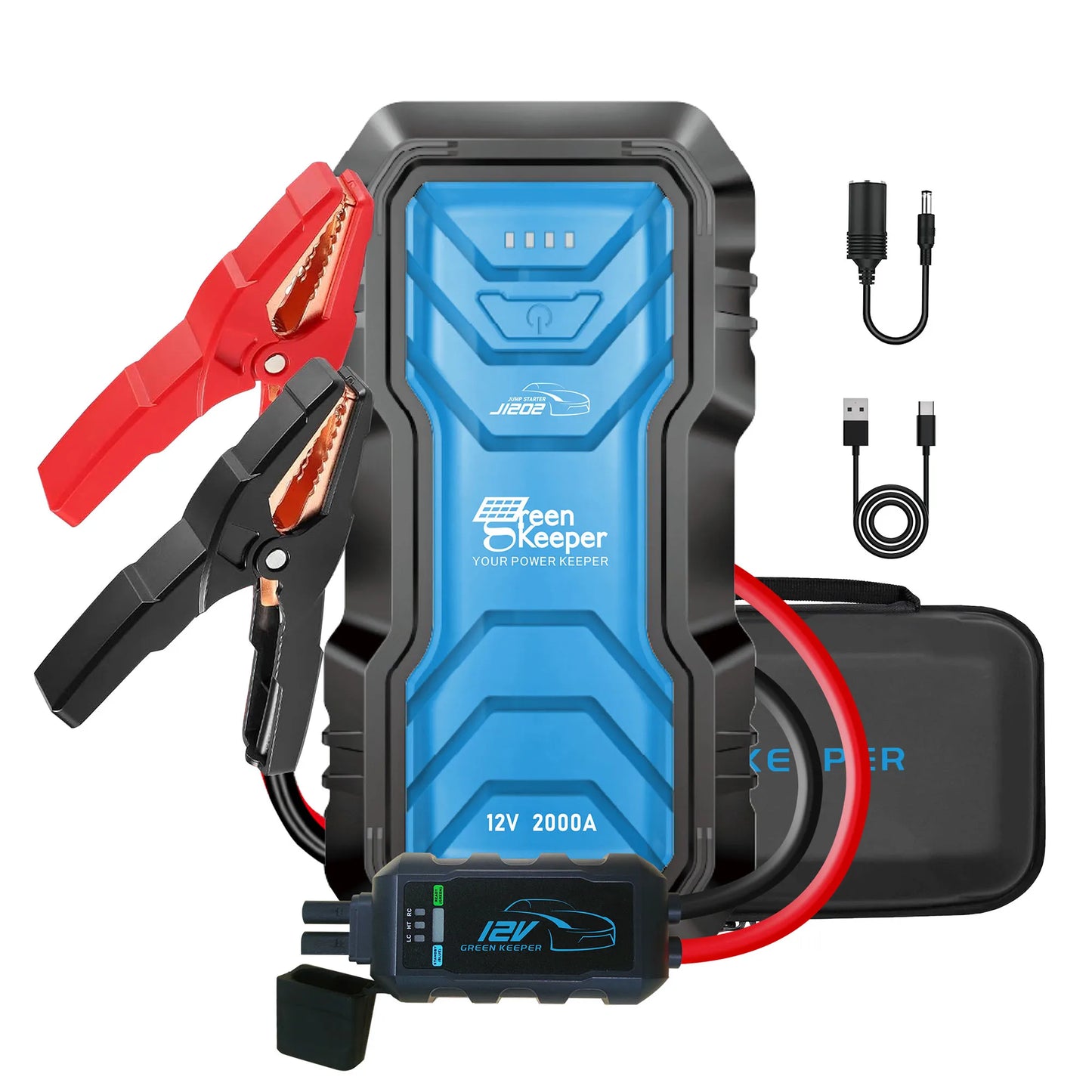 UltraSafe Booster Pack Portable Jump Starter Multi Function 2000A Battery Jump Starter With Led Light