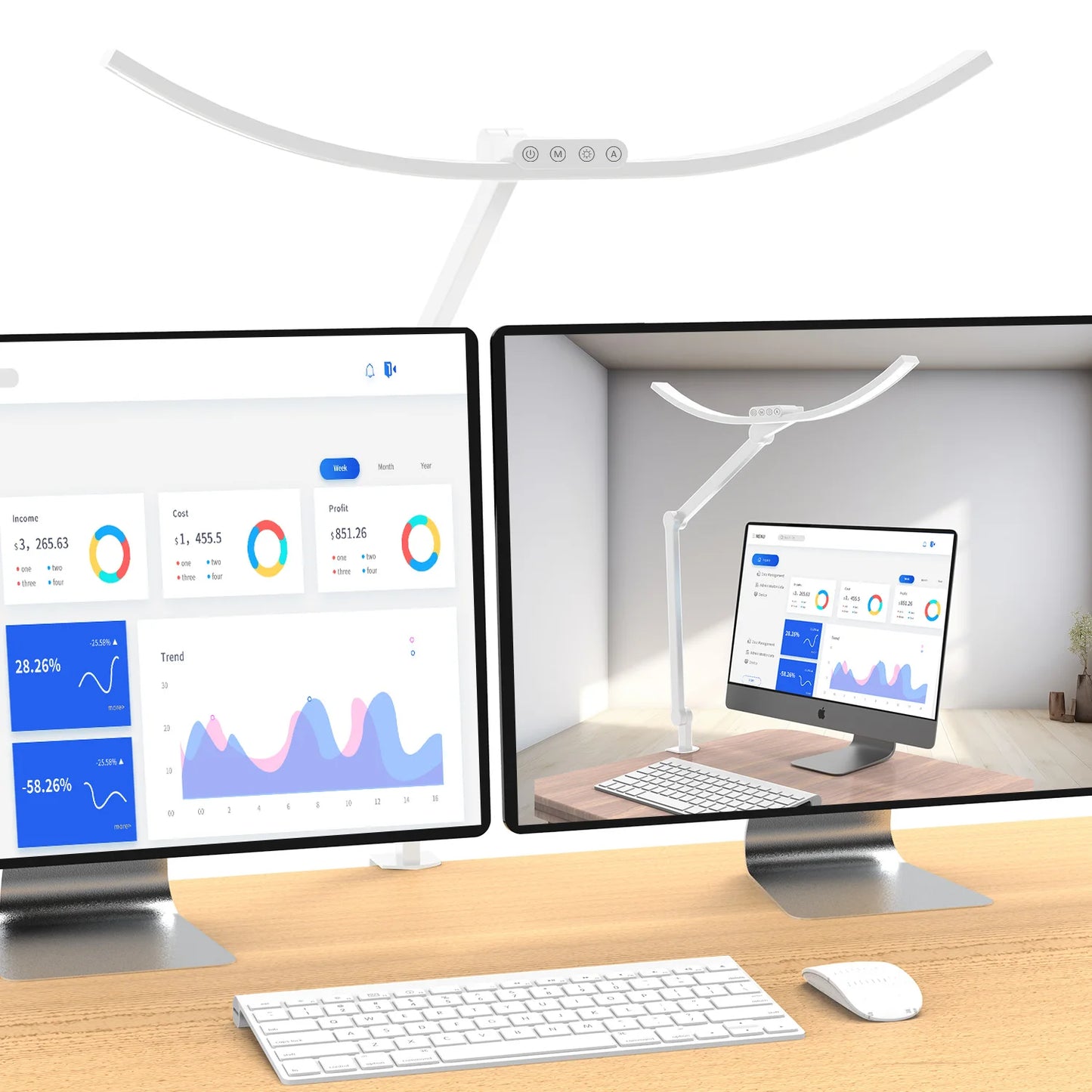 LED Desk Lamp with Clamp, Eye-Caring Clip Lights for Home Office, 3 Colors Full Brightness Bedroom Lamp Baby