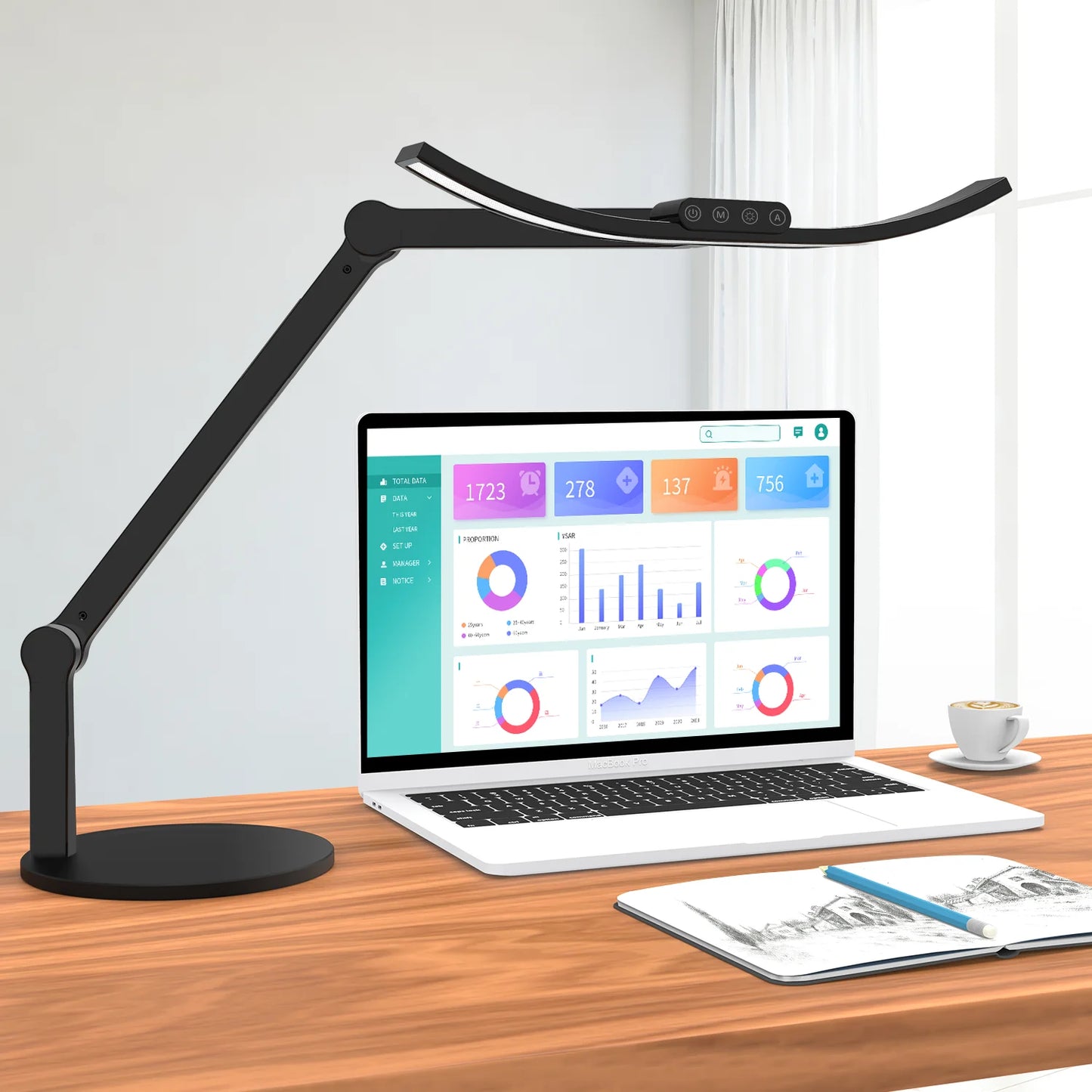 2023 Folding Metal Desk Lamp Clip on Light Clamp Swing Arm Dimming Led Table Lamp With Round Base