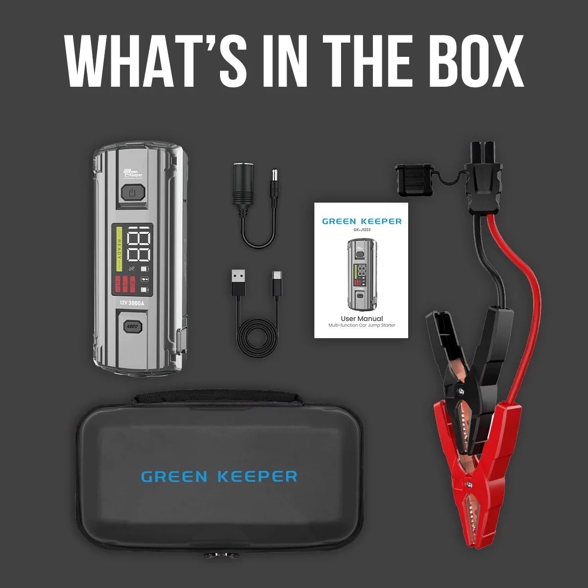UltraSafe Booster Pack Car Battery Booster Multi Function 3000A Battery Jump Starter for Vehicles Car
