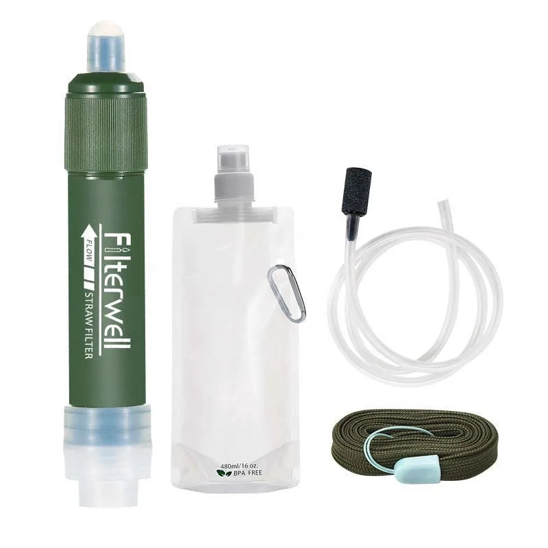 Filterwell Outdoor Camping Mini Water Filtration System Water Filter Water Straw