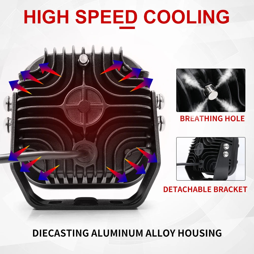 White Housing IP68 Waterproof Auxiliary Led Driving Light High Chip Off Road Truck 40W Mini Led Work Lights