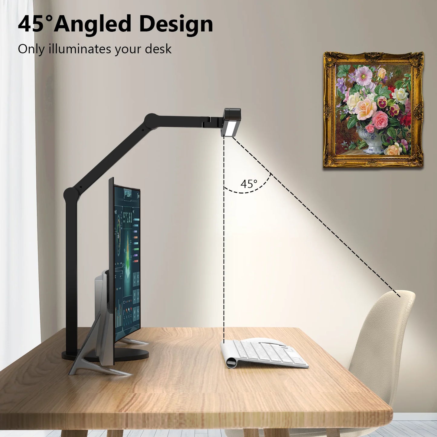 Adjustable Bedroom Living Home Office Double Swing Arm Bright Led Desk Light Table Lamp