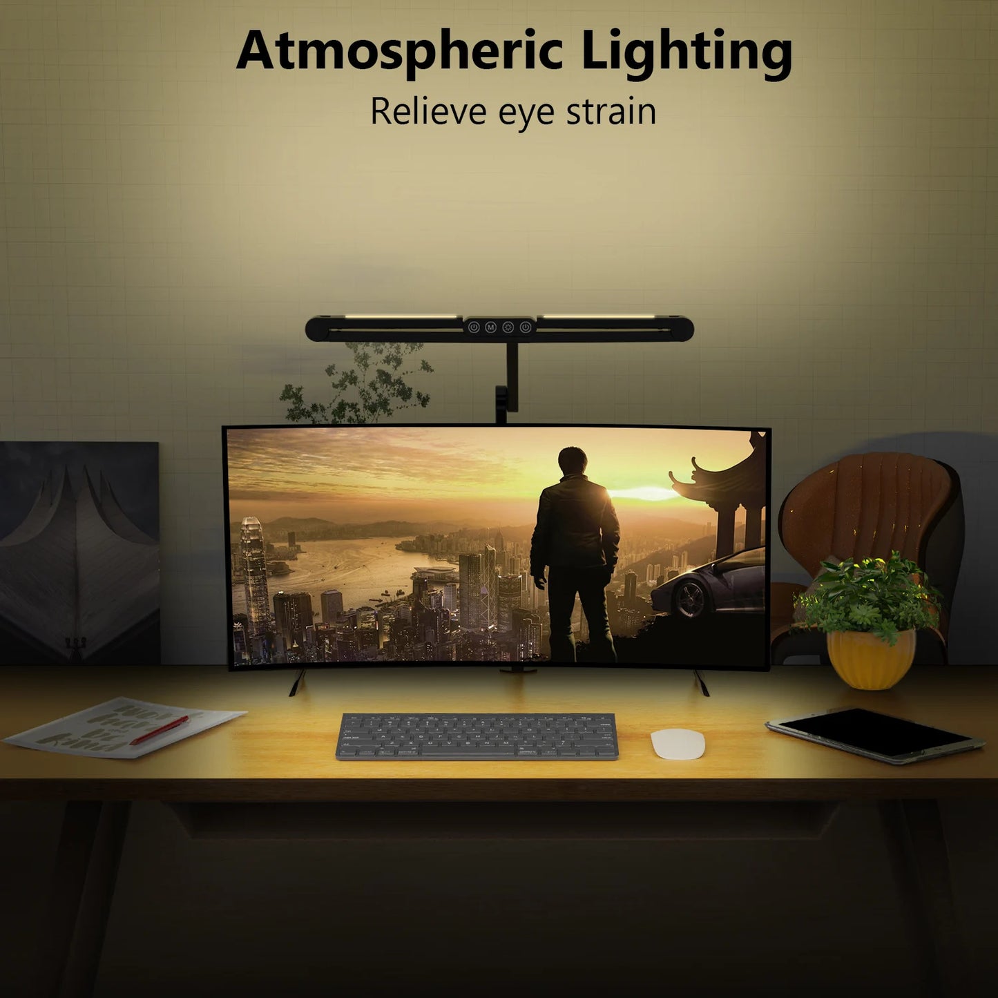 Dual Light Source Beauty Lamp Eye Protection Led Table Desk Lamp for Home Office