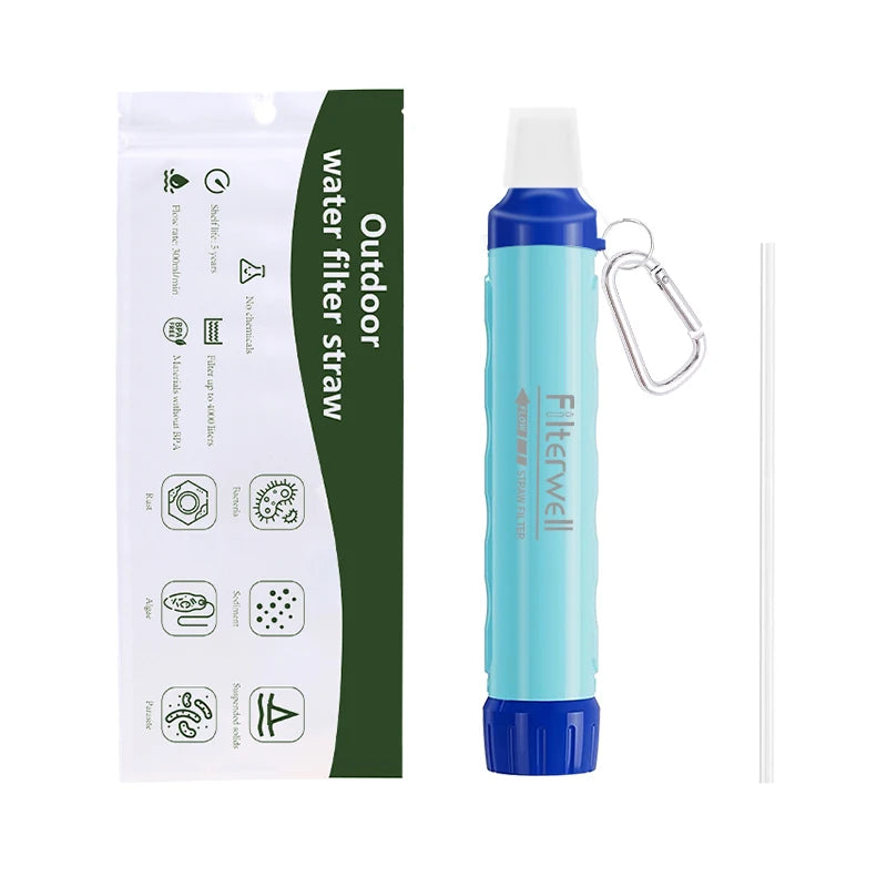 Filterwell Hiking Backpack Personal Mini Survival Camping Outdoor Travel Emergency Life Portable Water Filter Straw