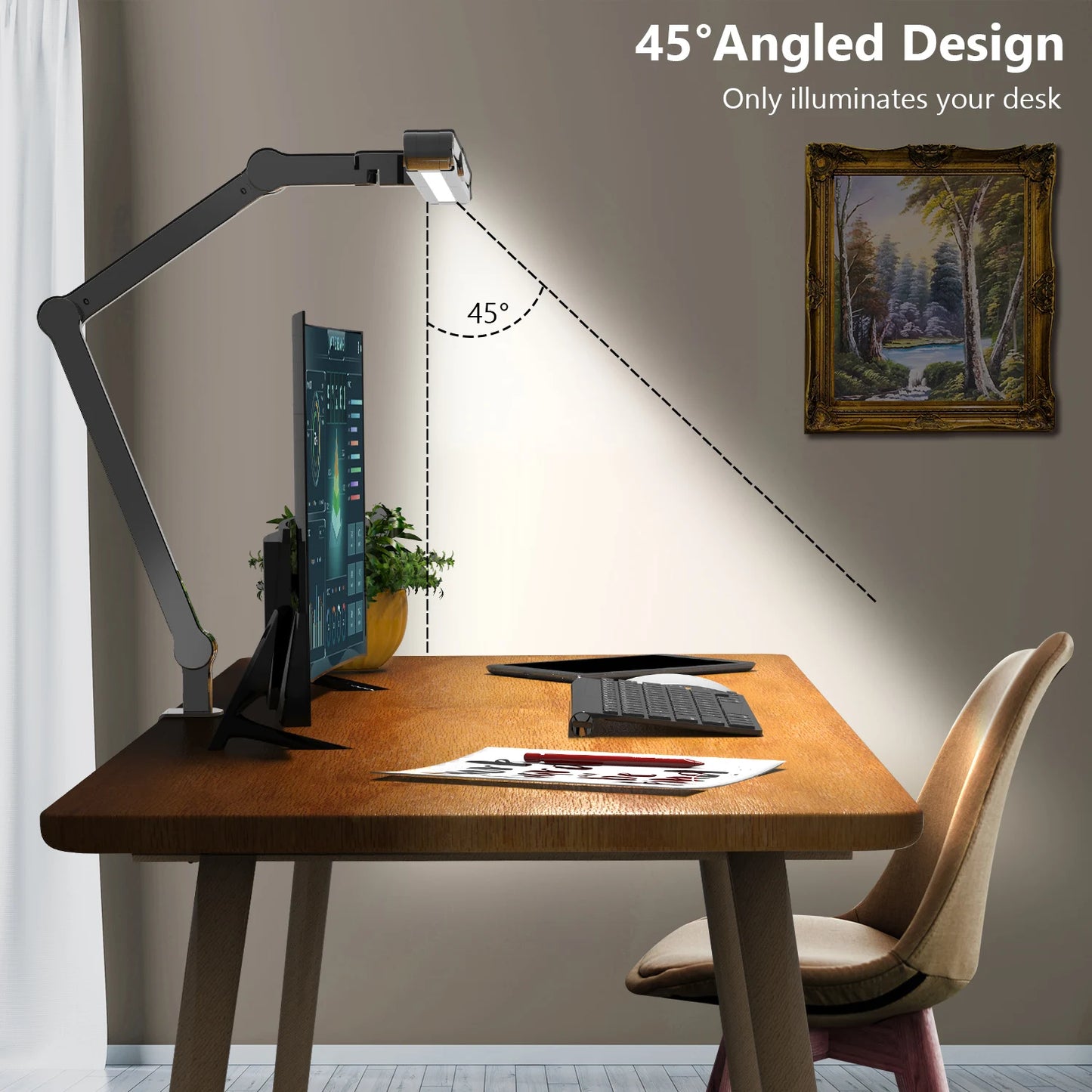 2023 New Arrival Office Study Reading Lamp Swing Arm Led Desk Lamp with Clamp