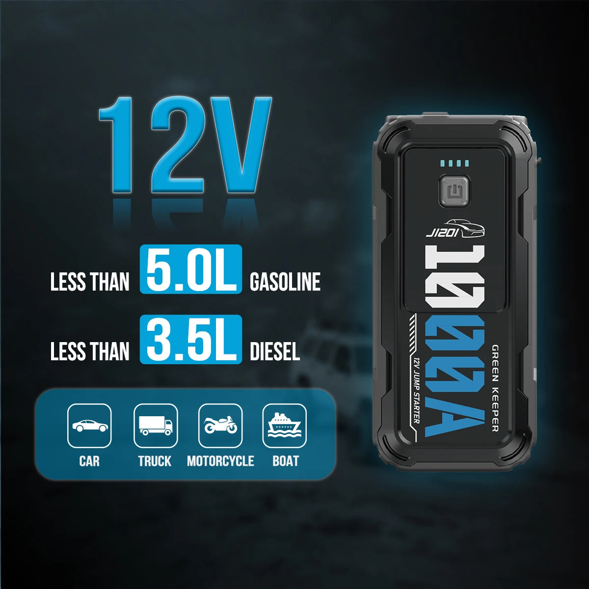 Intelligent Car Battery Charger Jump Starter for 12 Volt Electric Auto Battery Charger Fast Charging for Cars