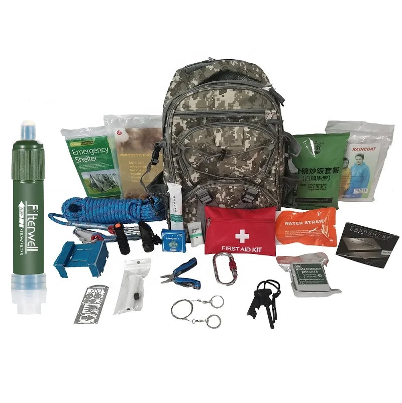 Filterwell Outdoor Emergency Camping Back Pack Mini Personal Life Water Filter Straw Survival Kit Gear