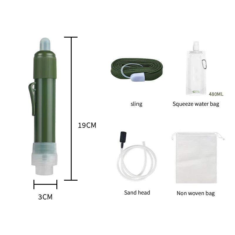 Filterwell 4Pieces KDF UF Membrane Outdoor Camping Mini Portable Personal Water Filtration System Water Filter Straw
