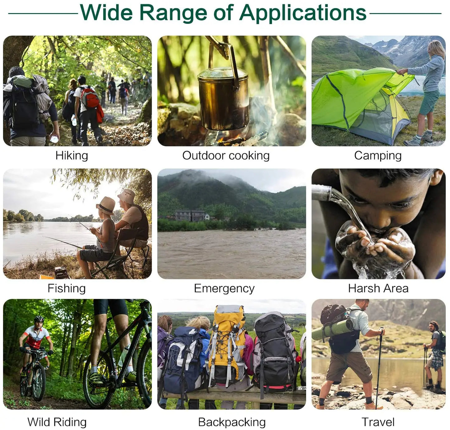 Two Pcs  2 in 1  Low Pressure Hiking - 0.1 Micron Filtration Water Filter Straw  Camping Drinking Straw