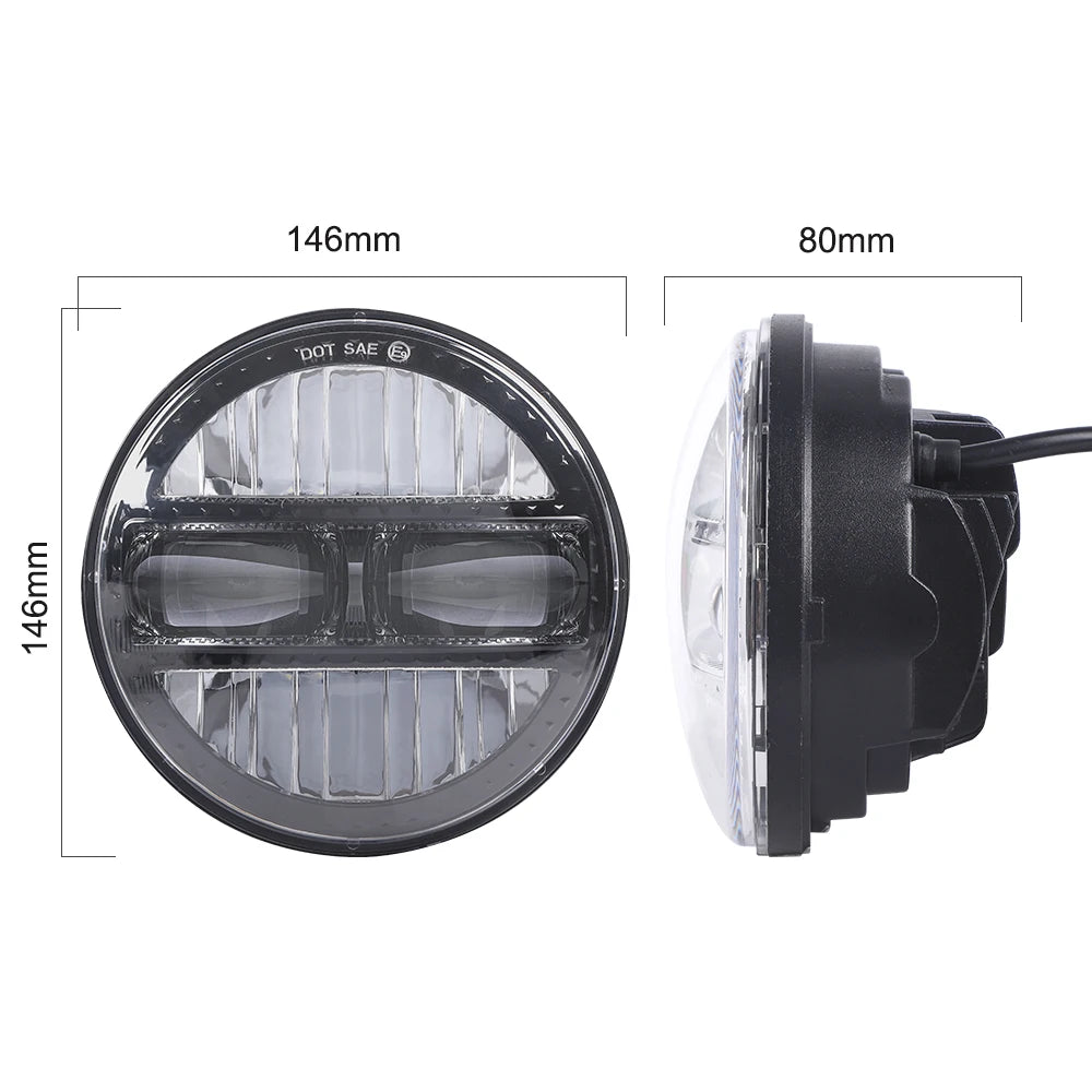 12V 30W Headlights Round 5.75 Inch Motorcycle Led Headlights for Harley Davidson