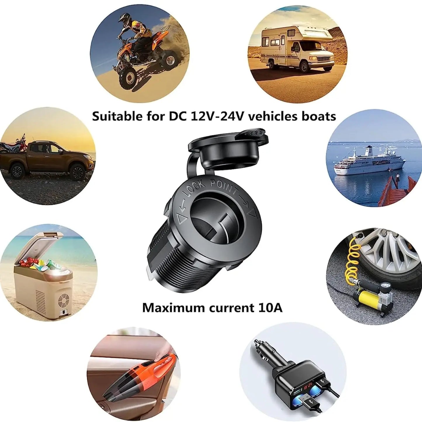 12 24V Circuit Control Combination LED Digital Voltmeter Dual USB Port Waterproof  Car Rocker Switch Panel for Boat Bus