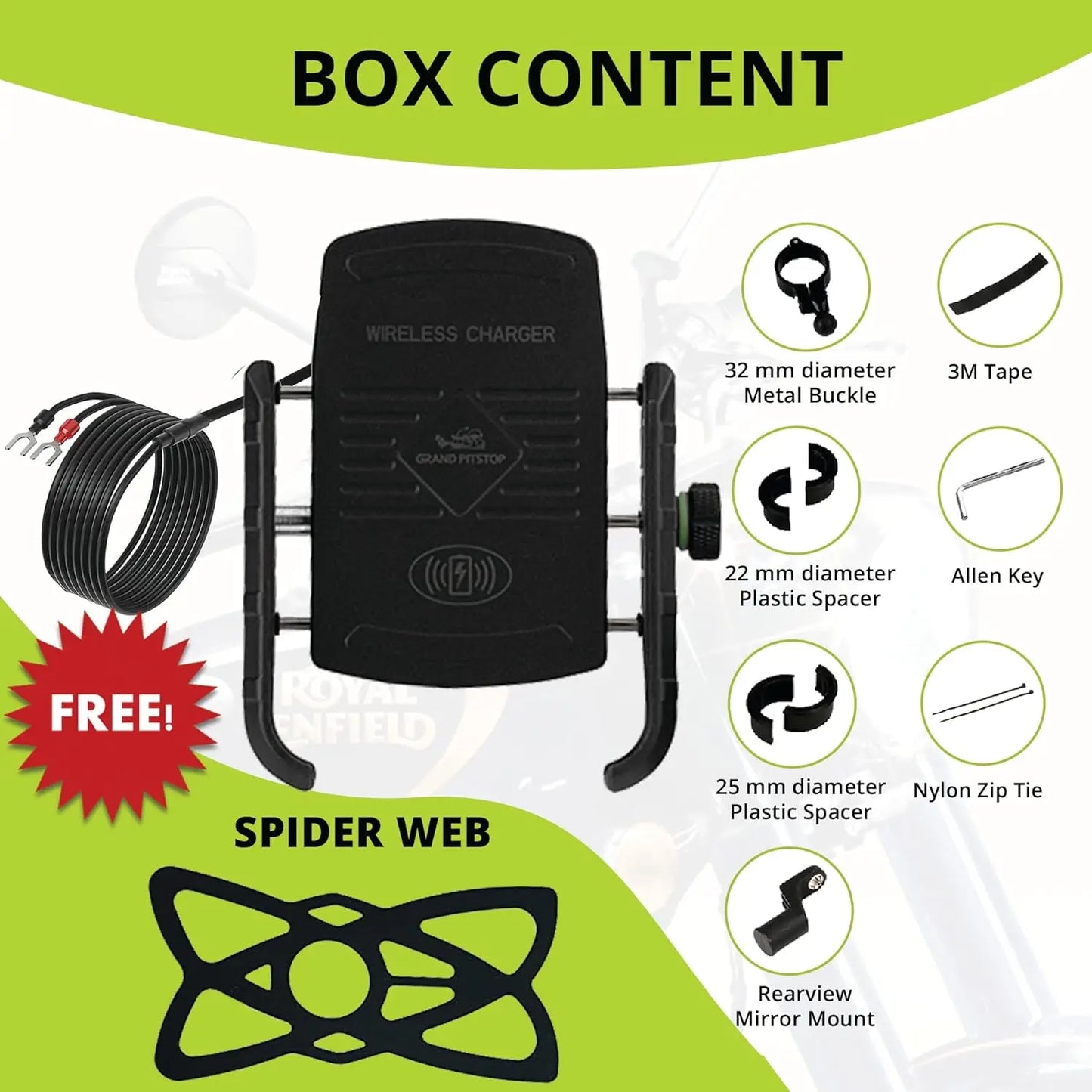 Waterproof Motorcycle Wireless Charging Mobile Phone Holder Electric Bike Phone Mount With Wireless Charger