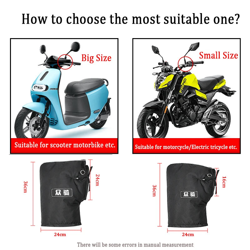 Waterproof and Windproof Motorcycle Hand Muffs Scooter Handlebar Gloves Cover Warmer for Comfort and Protection