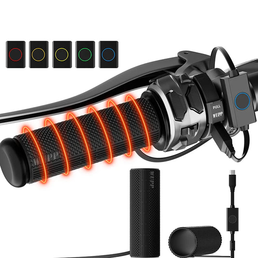 Winter 5-Stage Moto Cycle Handlebar Heat Cover Type-C Powered Silicon Fist Heaters for Motorcycle New Condition
