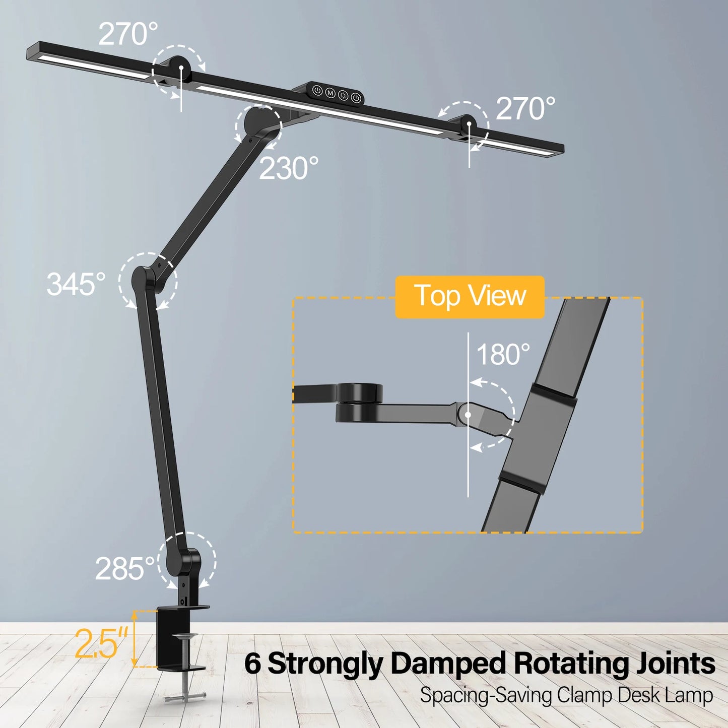2023 New Arrival Office Study Reading Lamp Swing Arm Led Desk Lamp with Clamp