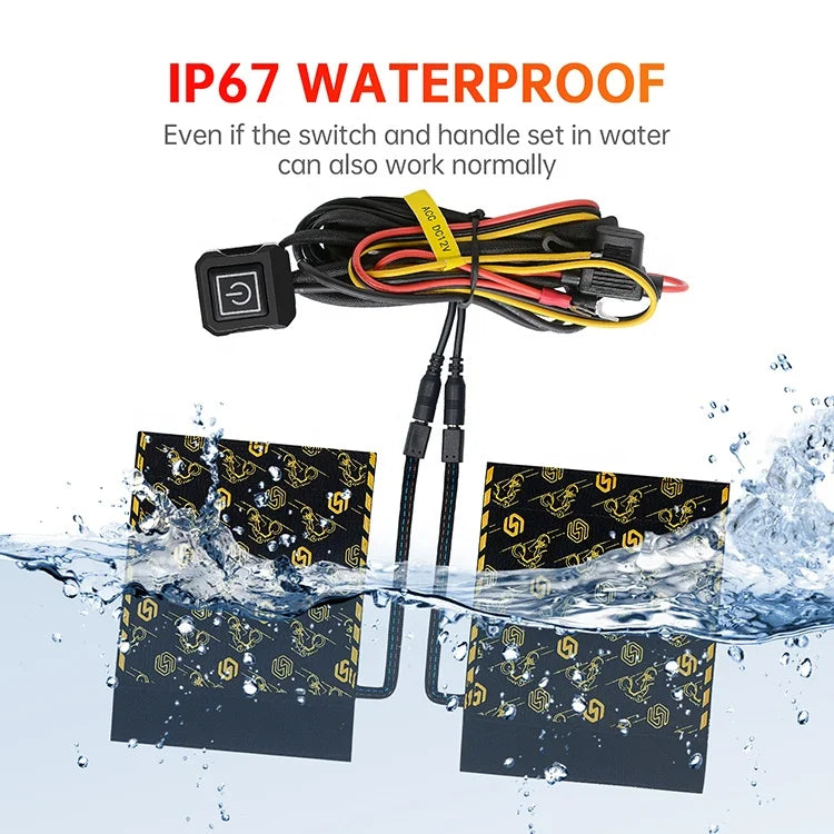 Waterproof Heated Film Bike Grip Motorcycle Handgrip Heater Pad with Temperature Control Switch for Body Systems