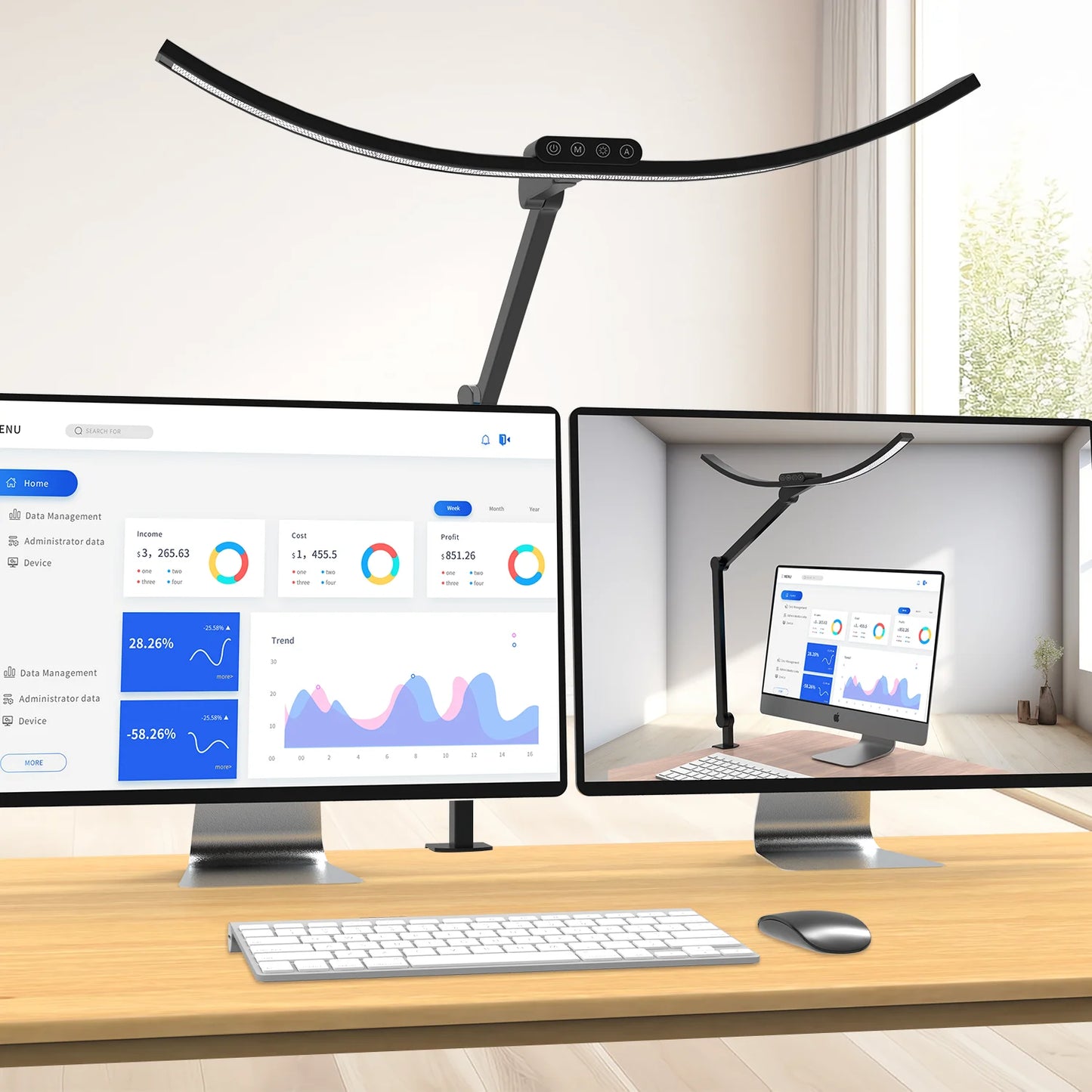 Ports Touch Lamp Table Lamp for Study Desk