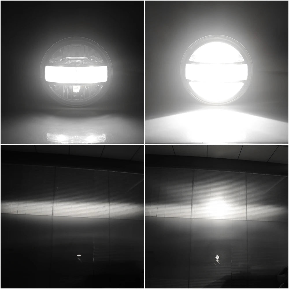 12V 30W Headlights Round 5.75 Inch Motorcycle Led Headlights for Harley Davidson